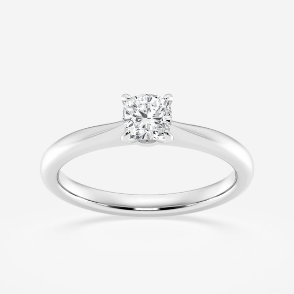 1/2 ctw Cushion Lab Grown Diamond Petite Solitaire Engagement Ring - Picture 1 of 6
